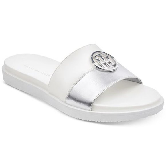 tommy hilfiger silver sandals